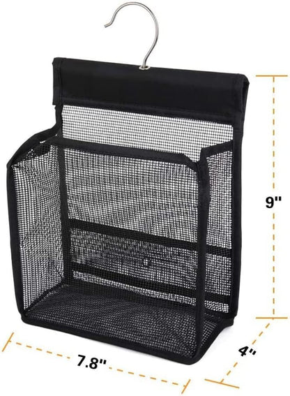 Hanging Mesh Shower Caddy Organizer Bathroom Storage Bag with Hooks for College Dorm, Gym, Swimming,RV and Travel