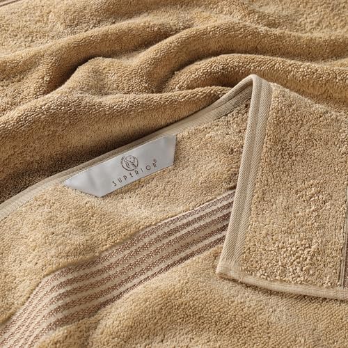 Superior 100% Long Staple Combed Cotton Face Towels, 10 Piece, Toast - color: Toast, size: 10 Piece