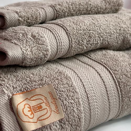 100% Egyptian Cotton Towel Set, 600 GSM, Double Twisted Yarns, Ultra Soft & Highly Absorbent Towels, Made in Egypt. (Mocha, Single Set Cotton Towels) - color: Mocha