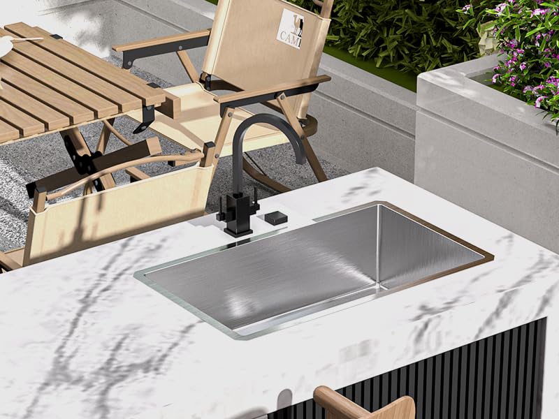 30" Undermount 18 Gauge 304 Stainless Steel Single Bowl Kitchen Sink with Accessary in 30"Lx18"Wx10"D - size: 30"L x 18"W x 10"D Single Bowl