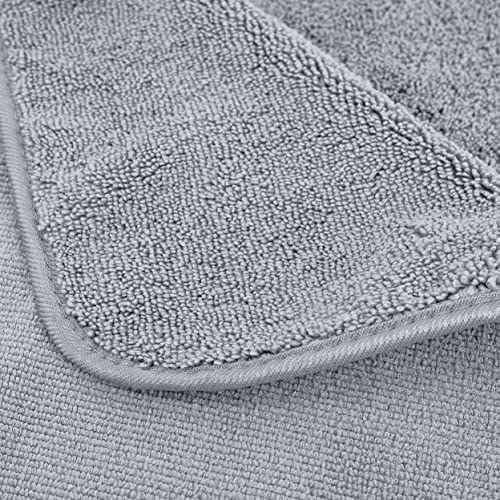 POLYTE Quick Dry Lint Free Microfiber Bath Sheet, 35 x 70 in, Pack of 2 (Gray) | 2 Pack, Oversize, Lint Free, Quick Dry - color: Gray