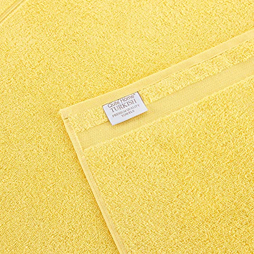 6-Piece Bath Towels Set, 100% Turkish Cotton Premium Quality Bathroom Towels, Soft and Absorbent Turkish Towels, Set Includes 2 Bath Towels, 2 Hand Towels and 2 Washcloths (Yellow) - color: Yellow, size: 6 Pieces Towel Set