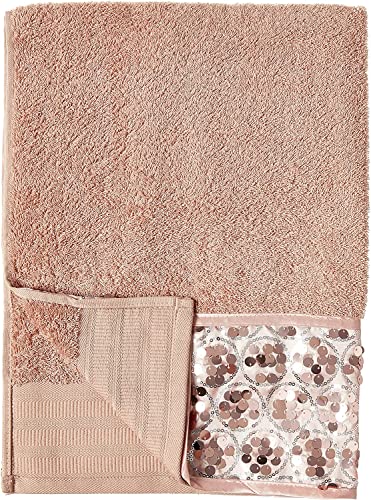 Zahari Home Sinatra Modern Bathroom Towel Set 3 Piece Towel Blush Bath Towel, Hand Towel and Wash Towel Luxury Contemporary Bling Blush Bath Towel Sets Soft Plush and Highly Absorbent - color: Sinatra Blush, style: 3 Piece Towel Set
