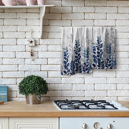 Giwawa Blue Eucalyptus Leaves Hand Towels Set of 2 Rustic Wood Soft Guest Bath Towel Kitchen Dish Towels Spa Home Bathroom Decorations - color: Blue Leaf Wood
