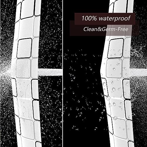 TIKABC Shower Curtain Liner, 4G PEVA Square Shower Liner, Plastic Waterproof Shower Curtains, 72x72 inch with Grommet Holes 3 Magnetic Weights - color: White-square