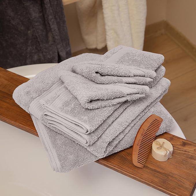 CTT - Luxury 6 Piece Towel Set, 100% Turkish Cotton, Quick Drying, Highly Absorbent & Comfy, Includes 2 Bath Towels, 2 Hand Towels & 2 Washcloths | (Beige) - color: Beige, size: 6-Piece Towel Set