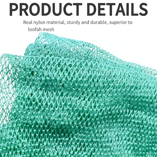 SPMKTBOZAI African Net Sponge Authentic, Exfoliating Net for Body Back | African Net Sponge with Knots| Long Stretch| African Net for Sensitive Skin| Durable & Quick Dry| Daily Use| Mint Green - color: Mint Green