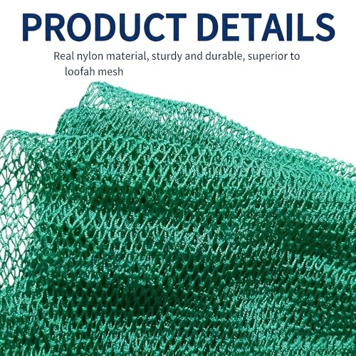 SPMKTBOZAI African Net Sponge Authentic, Exfoliating Net for Body Back | African Net Sponge with Knots| Long Stretch| African Net for Sensitive Skin| Durable & Quick Dry| Daily Use| Emerald Green - color: Emerald Green