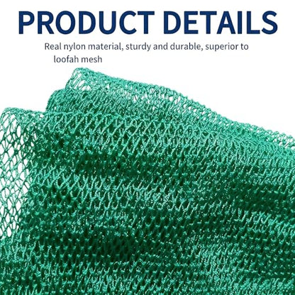 SPMKTBOZAI African Net Sponge Authentic, Exfoliating Net for Body Back | African Net Sponge with Knots| Long Stretch| African Net for Sensitive Skin| Durable & Quick Dry| Daily Use| Emerald Green - color: Emerald Green