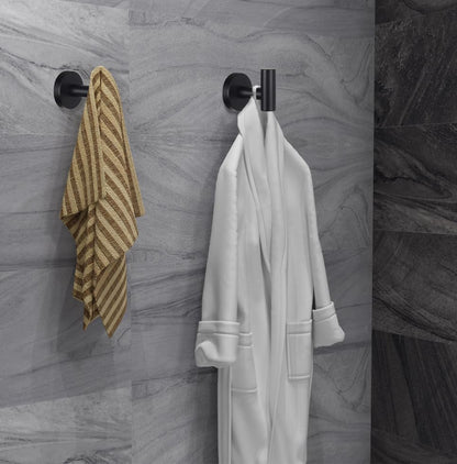 2 Pack Bathroom Towel Hooks Wall Mount Hooks Matte Black Towel Racks Coat Hooks, Heavy Duty Robe Hook Holder for Kitchen Garage Home Hotel Office Cabinet - color: Black, size: 2