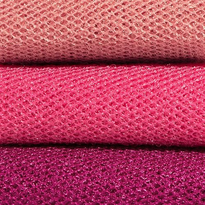 Kitsch African Net Sponge – Exfoliating Body Scrubber – Berry Pink, 3 Pcs | for Cleansing & Gentle Daily Exfoliation – Stretchable Bath Sponge for Hard-to-Reach Areas – Long-Lasting Shower Essential - color: Berry Pink