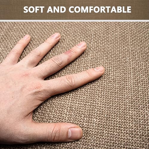 Non Slip Bath Mat Thin Bathroom Rugs Fit Under Door | Machine Washable Quick Dry Camel Small Toilet Rugs with Rubber-Backing, 17" x 24" - color: Dark Beige, size: Small(17"x24")