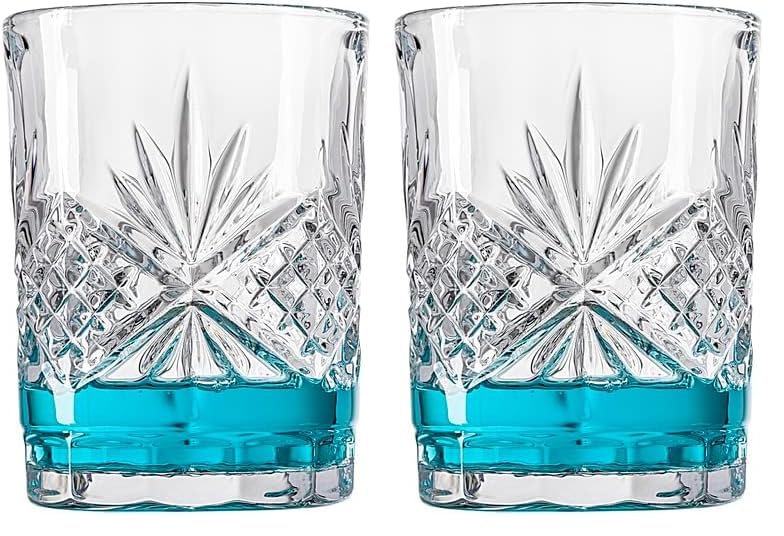 Godinger Bathroom Tumbler Cup Glass, Water Glass, Toothbrush Holder - Dublin Crystal Collection, 7oz (Pack of 2) - size: 8 Ounces (Pack of 2)