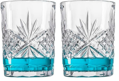 Godinger Bathroom Tumbler Cup Glass, Water Glass, Toothbrush Holder - Dublin Crystal Collection, 7oz (Pack of 2) - size: 8 Ounces (Pack of 2)