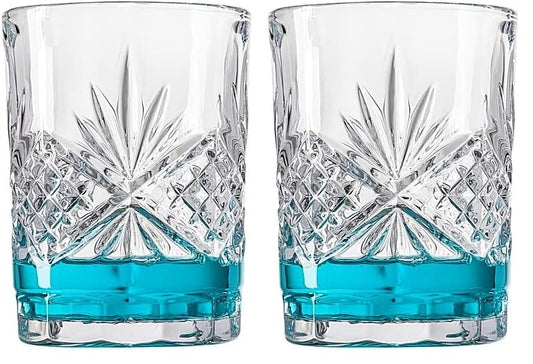 Godinger Bathroom Tumbler Cup Glass, Water Glass, Toothbrush Holder - Dublin Crystal Collection, 7oz (Pack of 2) - size: 8 Ounces (Pack of 2)