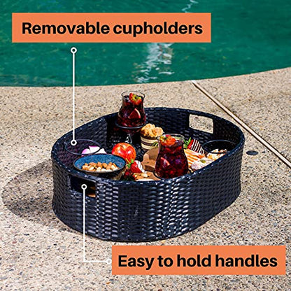 Deluxe Floating Tray for Pool - Floating Pool Tray - Stylish Breakfast Tray on the Water - Floating Bar for Pool