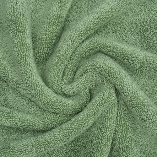 American Soft Linen Salem Washcloth Sets, 4 Piece Luxury 600 GSM 100% Cotton Washcloths for Bathroom, 13x13 inches Washrags Premium Quality Hand Face Towels, Sage Green - color: Sage Green, size: 13x13"