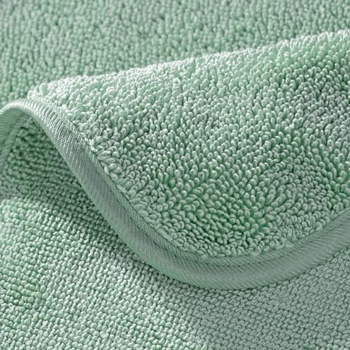 POLYTE Ring Spun Microfiber Oversize Quick Dry Lint Free Bath Towel, 60 x 30 in, Pack of 2 (Green)