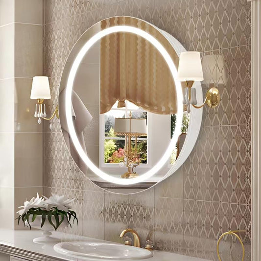 Led Round Medicine Cabinet,Bathroom Medicine Cabinet with Light,3 Color,Demister,Dimmable,Steel Constrution,White,Only for Surface Mount,28 inch - color: White, size: 28inch