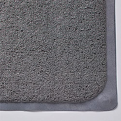 Popular Bath 29.5 in. W x 17.25 in. L Loofa Bath Carpet 6 Suction Cups in Grey - color: Grey, size: 29.5" x 17.3" (Rectangular)