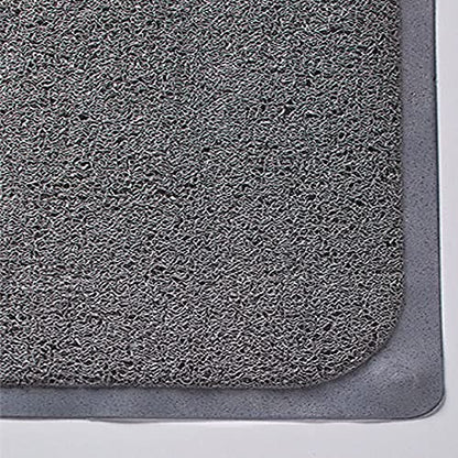 Popular Bath 29.5 in. W x 17.25 in. L Loofa Bath Carpet 6 Suction Cups in Grey - color: Grey, size: 29.5" x 17.3" (Rectangular)