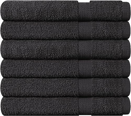 Towel and Linen Mart 100% Cotton Grey 6 Pack Medium Bath Towel Set, Quick Dry, Super Absorbent, Light Weight, Soft Feel, Premium Towels for Hotel, Spa and Bathroom (24 X 48 6 Pack, Grey) - color: Grey