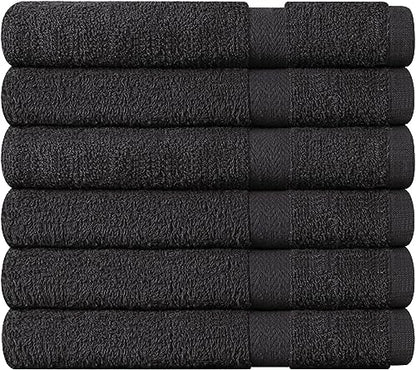 Towel and Linen Mart 100% Cotton Grey 6 Pack Medium Bath Towel Set, Quick Dry, Super Absorbent, Light Weight, Soft Feel, Premium Towels for Hotel, Spa and Bathroom (24 X 48 6 Pack, Grey) - color: Grey