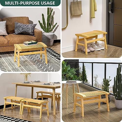 Bamboo Shower Chair for Inside Shower, Non-Slip Bathroom Stool, 350 lbs | Bamboo Strip Design, Comfort Sitting Experience, Sturdy Waterproof Shower Bench, Bathroom Living Room Seat, Nature Color - color: Natural