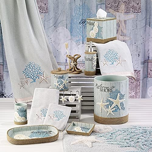 Avanti Linens - Tissue Box Cover, Guest Bathroom Essentials, Beach Inspired Home Decor (Beachcomber Collection) - size: Tissue Box Cover