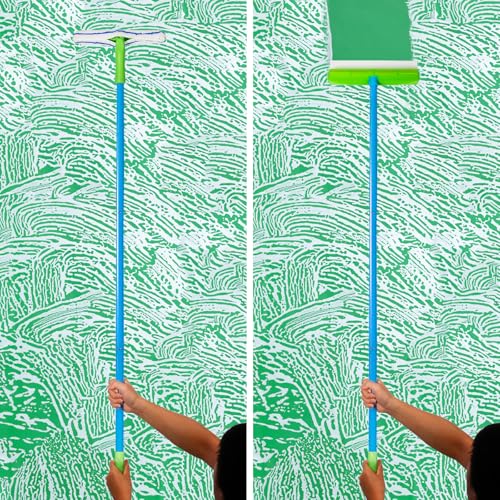 Forgrace Flexible Silicone Squeegee & Microfiber Scrubber with Long Handle | Professional Car Windshield Squeegee Set , Window Cleaning Kit for for Car, Home Glass Shower Mirror, Door