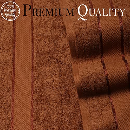 CRAFTBERRY- 6 Piece 100% Cotton Bath Towel Set -2 Bath 2 Hand 2 Face, Brown | 100% Cotton • Thick & Plush • Hotel Quality • Ultra Soft • Highly Absorbent • Quick Dry • Low Lint • Machine Washable - color: Brown