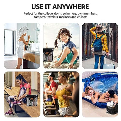 Hommtina 1 Pcs Shower Mesh Caddy Bag Quick Dry Hanging Toiletry and Bath Organizer for Travel and Swimming with Zipper (Black) - color: Black