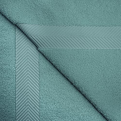 Zero-Twist Towel Collection, Luxurious Cotton Oversized 6-Piece Towel Set, Bath Towel 30" x 54", Hand Towel 16" x 30", Face Towel 13" x 13", Absorbent and Fast-Drying, Jade Green by Blue Nile Mills - color: Jade Green, size: 6 Piece Towel Set