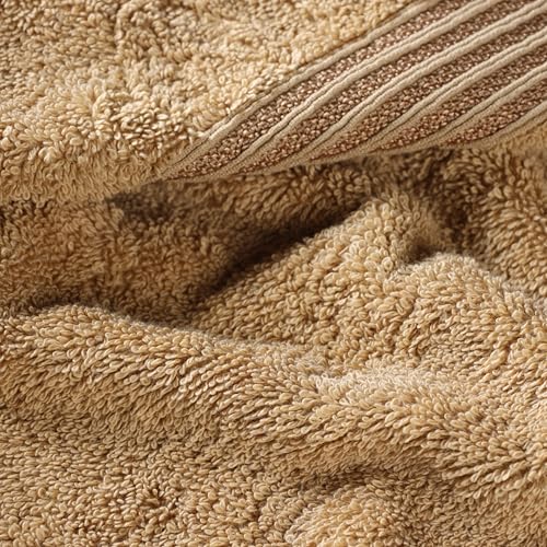 Superior 100% Long Staple Combed Cotton Face Towels, 10 Piece, Toast - color: Toast, size: 10 Piece