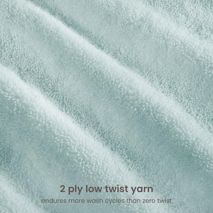 BIOWEAVES 100% Organic Cotton 700 GSM Plush 6-Piece Towel Set GOTS Certified, 2 Bath Towels, 2 Hand Towels & 2 Washcloths - Seafoam - color: Seafoam, size: 6 Pc Towel Set