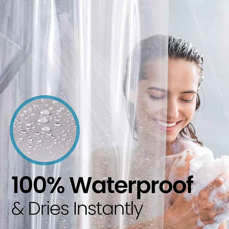 LiBa Bathroom Shower Curtain - Waterproof Plastic Shower Curtain Premium PEVA Non-Toxic with Rust Proof Grommets Clear 8G Heavy Duty Bathroom Accessories 36x72 (Pack of 2) - color: 8g Peva - Clear, size: 36"W x 72"L (Pack of 2)