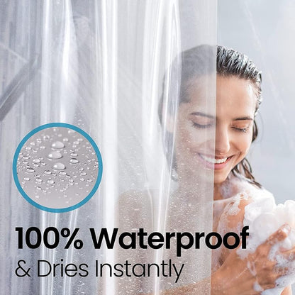 LiBa Shower Curtain PEVA 8G, 72x72 Inch Frosted 2-Pack | Non-Toxic shower liner, waterproof plastic shower curtain, rust-proof grommets, weighted magnets, bathroom accessories - color: 8g Peva - Frosted, size: 72"W x 72"L (Pack of 2)