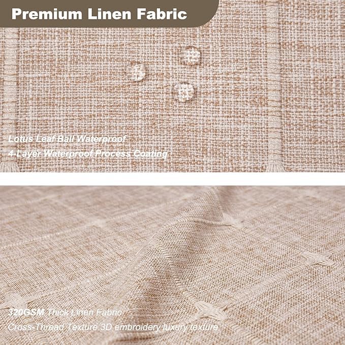 Farmhouse Brown Shower Curtain - Boho Modern Linen Fabric Shower Curtains for Bathroom, Chic Cute Wrinkle Free Thick Bathroom Curtain Set with Tassel - Bohemian Cloth Shower Curtain Long 71x79, Tan - color: Taupe, size: 71"W x 79"L (Pack of 1)