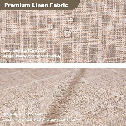 Farmhouse Brown Shower Curtain - Boho Modern Linen Fabric Shower Curtains for Bathroom, Chic Cute Wrinkle Free Thick Bathroom Curtain Set with Tassel - Bohemian Cloth Shower Curtain Long 71x79, Tan - color: Taupe, size: 71"W x 79"L (Pack of 1)