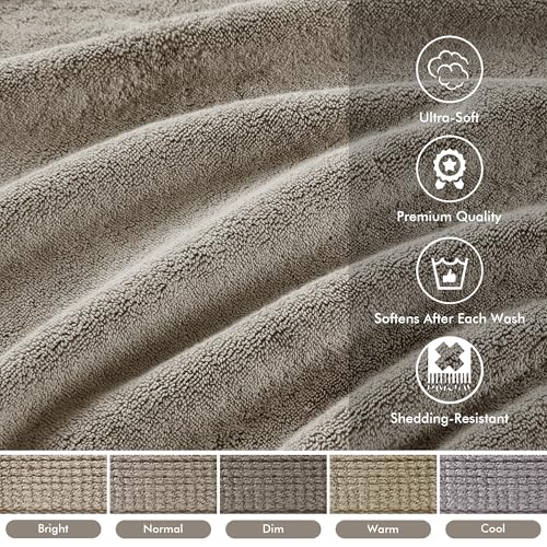 Madison Park 800GSM 100% Cotton Bathroom Bath Towel Set of 8, Taupe | Long Staple, Highly Absorbent, Durable Hotel Spa Quality, Quick Dry, Double Stitched Hems, Lint Reducing, OEKO-TEX Certified - color: Taupe, size: Multi-Sizes