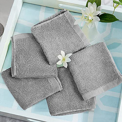 Yoofoss Luxury Washcloths Towel Set 10 Pack Baby Wash Cloth for Bathroom-Hotel-Spa-Kitchen Multi-Purpose Fingertip Towels & Face Cloths Light Grey - color: Light Grey