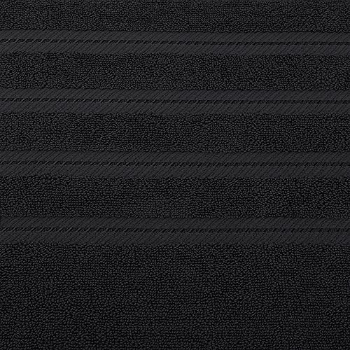 American Soft Linen 100% Carde Cotton 6 Piece Towel Set, 590 GSM Heavy Weight Soft Absorbent Turkish Towels for Bathroom, Coal Black - color: Jet Black