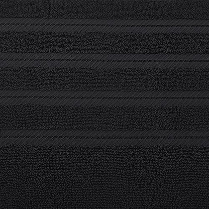 American Soft Linen 100% Carde Cotton 6 Piece Towel Set, 590 GSM Heavy Weight Soft Absorbent Turkish Towels for Bathroom, Coal Black - color: Jet Black
