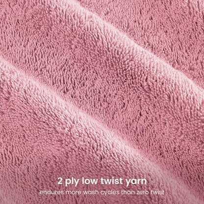 BIOWEAVES 100% Organic Cotton Bath Towel Set | 700 GSM Plush 6-Piece Premium Towel Set GOTS Certified, 2 Bath Towels, 2 Hand Towels & 2 Washcloths - Dusty Pink - color: Dusty Pink, size: 6 Pc Towel Set