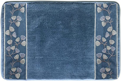 Zahari Home Capri Bathroom Rug Luxury Bath Rug Washable Beautiful Shower Mat Unique Design Stylish Non Slip Shower Mat Royal Blue Bath Rug Bath Shower Tub Decor - color: Capri, style: Bath Rug