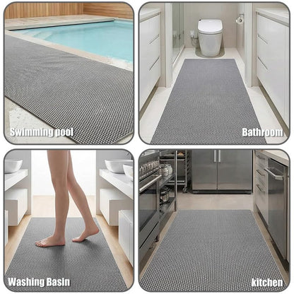Petgrow Thick PVC Drainage Floor Mat 1FTX18FT,Non-Slip Pool Commercial Mesh Hole,Heavy Duty Deck Hollow Mat for Wet Area Bathroom Bath Shower Kitchen Restaurant Garage,Outdoor Indoor Rug,Custom Size - size: 1FTX18FT