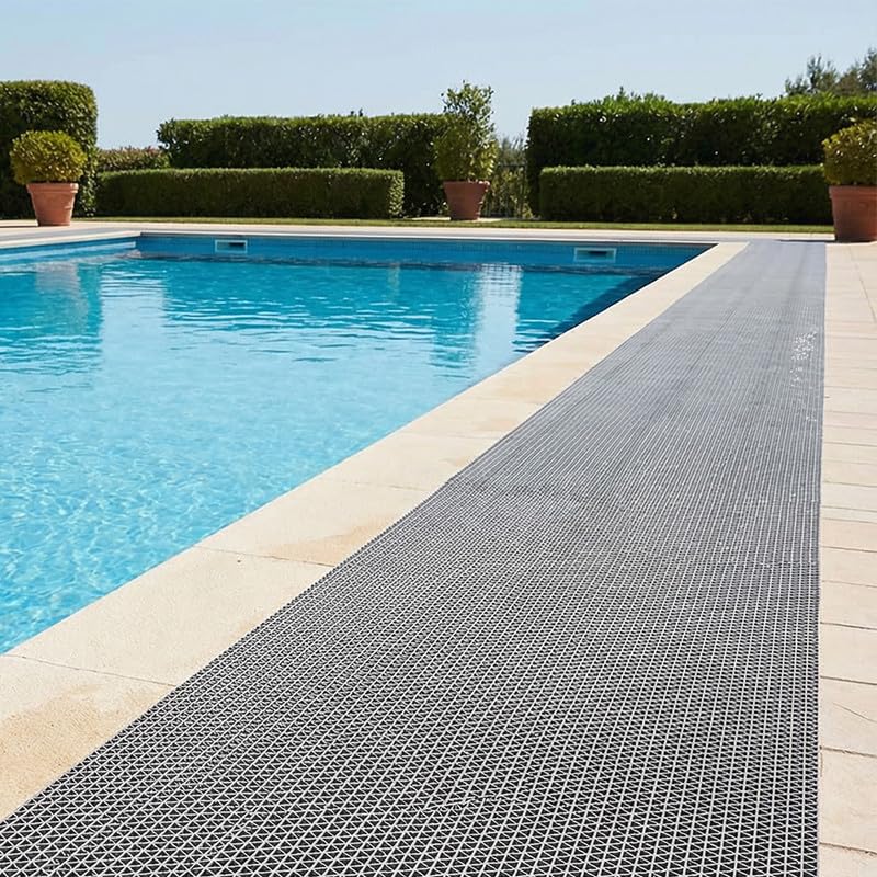 Petgrow Thick PVC Drainage Floor Mat 3FTX10FT,Non-Slip Pool Commercial Mesh Hole,Heavy Duty Deck Hollow Mat for Wet Area Bathroom Bath Shower Kitchen Restaurant Garage,Outdoor Indoor Rug,Custom Size - size: 120" x 36" (Rectangular)