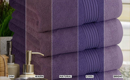 Utopia Towels Luxurious Bath Towels Set, 27x54 in, 4 Pack, Soft, Plum | Soft Luxurious Ring Spun Cotton Bath Towels - Lightweight, Highly Absorbent, Quick-Drying, Ideal for Daily Use - color: Plum