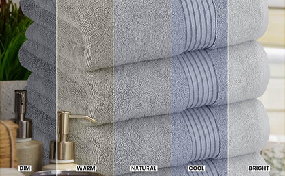 Utopia Towels Luxurious Bath Towels Set, 27x54 in, 4 Pack, Soft, Cool Grey | Soft Luxurious Ring Spun Cotton Bath Towels - Lightweight, Highly Absorbent, Quick-Drying, Ideal for Daily Use - color: Cool Grey