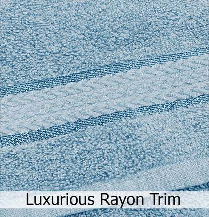 COTTON CRAFT Ultra Soft 6 Piece Towel Set - 100% Cotton Towels - Light Blue | Absorbent 580 GSM Quick Dry Everyday Premium Luxurious Bathroom Towels - 2 Large Bath Towels, 2 Hand Towels, 2 Washcloths - color: Light Blue, size: 6 Piece Towel Set